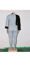 Load image into Gallery viewer, WOMEN'S COLOR BLOCKING LONG SLEEVE TOP AND PANTS 2-PIECE SET

