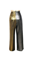 Load image into Gallery viewer, WOMEN'S CREATIVE COLOR BLOCKING WIDE LEG TROUSERS
