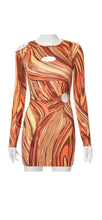Load image into Gallery viewer, WOMEN'S CREATIVE GRAPHIC PRINTED LONG SLEEVE BODYCON MINI DRESS
