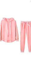 Load image into Gallery viewer, WOMEN'S CASUAL SOLID COLOR LOOSE HOODIE AND SWEAT PANTS 2-PIECE SET
