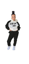Load image into Gallery viewer, WOMEN'S FASHION LETTER PRINTING COLOR BLOCKING HOODIE AND SWEATPANTS 2-PIECE SET
