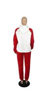 Load image into Gallery viewer, WOMEN'S FASHION LETTER PRINTING COLOR BLOCKING HOODIE AND SWEATPANTS 2-PIECE SET
