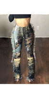 Load image into Gallery viewer, WOMEN'S FASHION COLOR PATTERN TASSEL PANTS

