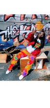 Load image into Gallery viewer, WOMENS COLOR BLOCKING MULTI-POCKET OVERALL PANTS
