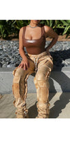 Load image into Gallery viewer, WOMENS COLOR BLOCKING MULTI-POCKET OVERALL PANTS
