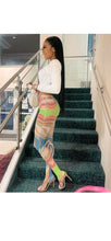 Load image into Gallery viewer, WOMENS GRAPHIC COLORED PRINTED MESH SEE-THROUGH COLOR
