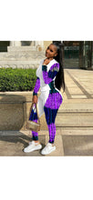 Load image into Gallery viewer, WOMEN'S FASHION GRAPHIC PRINTED TOP AND PATCHWORK PANTS 2-PIECE SET
