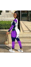 Load image into Gallery viewer, WOMEN'S FASHION GRAPHIC PRINTED TOP AND PATCHWORK PANTS 2-PIECE SET

