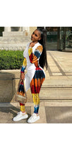 Load image into Gallery viewer, WOMEN'S FASHION GRAPHIC PRINTED TOP AND PATCHWORK PANTS 2-PIECE SET
