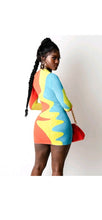 Load image into Gallery viewer, WOMEN'S COLOR BLOCKING LONG SLEEVE DRESS
