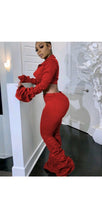 Load image into Gallery viewer, WOMEN'S FASHION SOLID COLOR FLARE SLEEVE CROP TOP AND PANTS 2-PIECE SET
