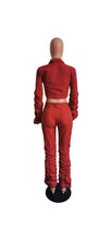 Load image into Gallery viewer, WOMEN'S FASHION SOLID COLOR FLARE SLEEVE CROP TOP AND PANTS 2-PIECE SET

