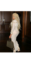 Load image into Gallery viewer, SOLID COLOR LONG-SLEEVED MESH SEE-THROUGH SIDE-SLIT DRESS
