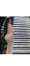 Load image into Gallery viewer, SOLID COLOR LONG-SLEEVED MESH SEE-THROUGH SIDE-SLIT DRESS
