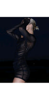 Load image into Gallery viewer, SEXY BLACK MESH SEE THROUGH BODYCON DRESS
