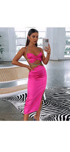 Load image into Gallery viewer, WOMENS CUT OUT LACE UP SIDE-SLIT DRESS
