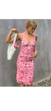 Load image into Gallery viewer, SEXY SUMMER HEART PRINT SLEEVELESS HALTER NECK BODYCON DRESS
