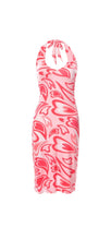 Load image into Gallery viewer, SEXY SUMMER HEART PRINT SLEEVELESS HALTER NECK BODYCON DRESS
