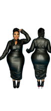 Load image into Gallery viewer, SEXY TIGHT-FITTING STRETCH PU PLUS SIZE LONG SLEEVE MAXI DRESS
