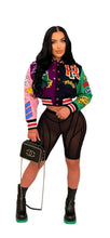 Load image into Gallery viewer, MULTI COLOR BASEBALL VARSITY JACKET SHORT COAT
